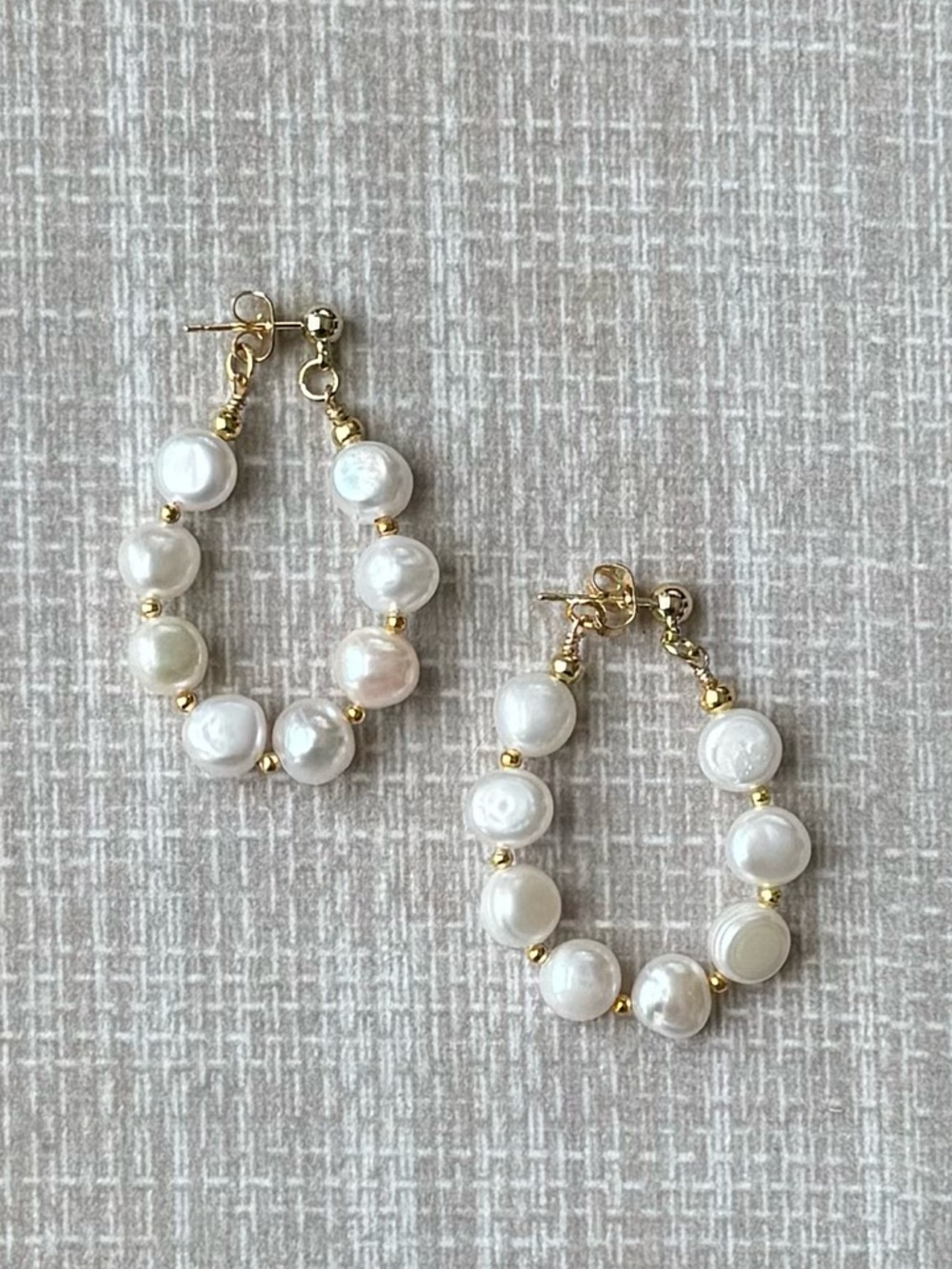 NWOT Tuckernuck Pearl Hoop Earrings